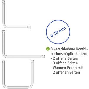 Produktbild für Duschvorhangstange Wenko Winkelstange Universal