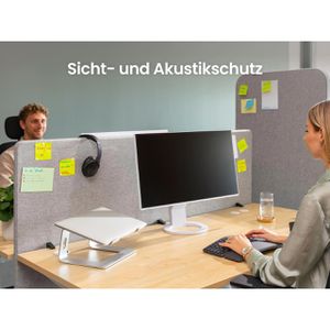 Produktbild für Tischtrennwand Ergotopia RGOFOC-120-G, grau