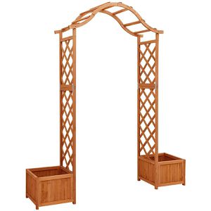 Produktbild für Rosenbogen vidaXL 316388, braun, mit Pflanzkasten