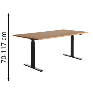 Schreibtisch Topstar E-Table, buche / schwarz
