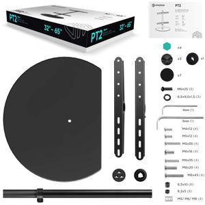 Produktbild für TV-Ständer Onkron PT2-B, schwarz, Metall &amp; Glas