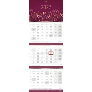 Produktbild für 3-Monatskalender Häfft 12313-8 Velvet Flowers, Ferienübersicht