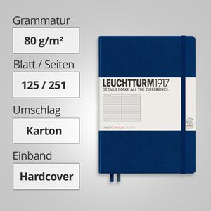 Produktbild für Notizbuch Leuchtturm1917 Medium, Karton Hardcover