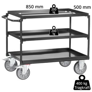 Produktbild für Tischwagen Fetra 4830-7016 Grey Edition, aus Metall