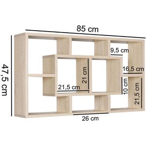 Produktbild für Wandregal Wohnling Alex, WL5.168, sonoma eiche