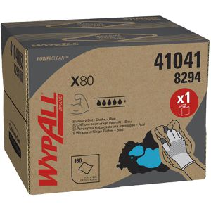 Produktbild für Einwegtücher Wypall X80, 8294, PowerClean, Hydroknit, blau