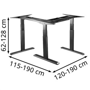 Produktbild für Schreibtischgestell LogiLink EO0016, schwarz, 3 Memoryspeicher