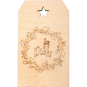 Hängeetiketten Rayher Holzanhänger, 4,8 x 8,2 cm