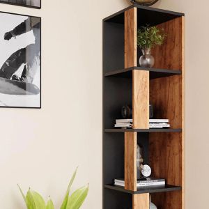Produktbild für Bücherregal Vicco Lio, anthrazit / eiche