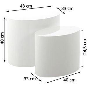 Produktbild für Couchtisch AC-Design Mice, aus Holz, hochglanz weiß