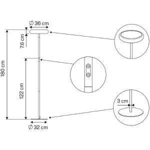Produktbild für Stehlampe Unilux Cocoon LED, schwarz, 180 cm