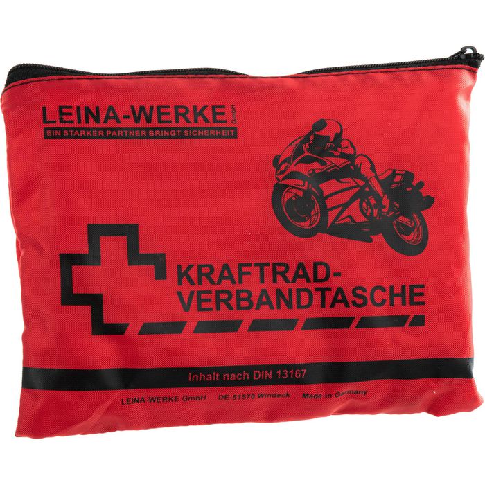 Motorrad-Verbandtasche, Inhalt nach DIN 13167, schwarz