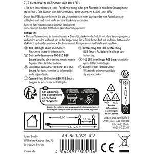 Produktbild für Lichterkette Idena 30521, RGB Smart, 100LED, innen
