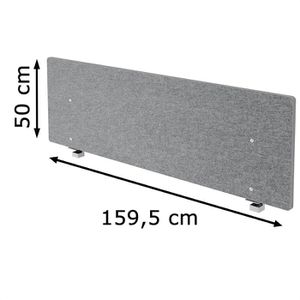 Produktbild für Tischtrennwand Hammerbacher Basic, grau