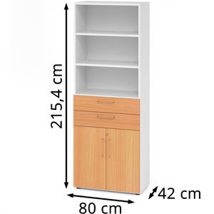 Produktbild für Kombischrank Hammerbacher Serie 9 Advanced, buche / weiß