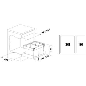 Produktbild für Einbaumülleimer BLANCO Flexon II Low 60/2, 526641