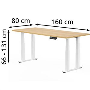 Produktbild für Schreibtisch FlexiSpot E7W Plus, ahorn / weiß