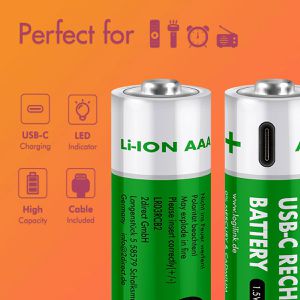 Produktbild für Akku LogiLink LR03RCB2, 1,5 V, 550 mAh