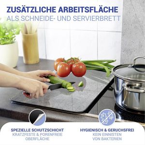 Produktbild für Herdabdeckplatte Wenko Betonoptik, aus Sicherheitsglas