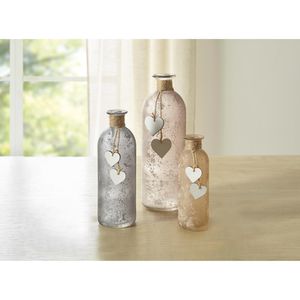 Produktbild für Vase Frank-Flechtwaren Herzchen, Glas , 3er Set