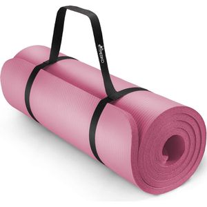 Produktbild für Yogamatte Tresko mit Tragegurt, rosa, 1 cm stark
