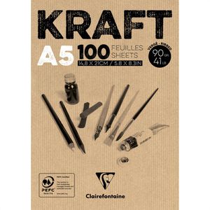 Kraftpapier Clairefontaine 96544C, braun, A5