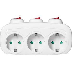 Produktbild für Steckdosenadapter Virone weiß, mit Schalter