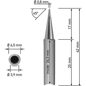Produktbild für Lötspitze QUICK 960-0.8C, Dauerlötspitze