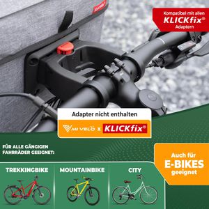 Produktbild für Fahrrad-Lenkertasche Mivelo Bob, grau, 7 Liter