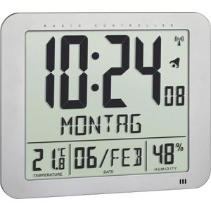 Technoline Wanduhr WT 3005 Funkuhr, 14,7 cm, digital, Thermometer, Alu,  wasserdicht – Böttcher AG