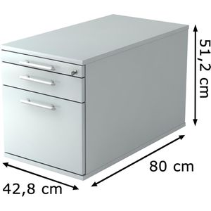 Produktbild für Rollcontainer Hammerbacher H-Serie, aus Holz, lichtgrau