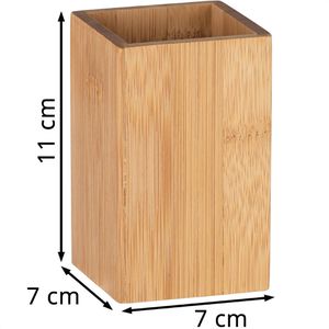 Produktbild für Zahnputzbecher Wenko Padua, braun, aus Bambus
