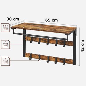 Produktbild für Wandgarderobe Vasagle LCR101B01, Metall / Holz