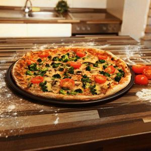 Produktbild für Pizzablech Relaxdays 10019245, antihaftbeschichtet, rund