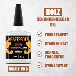 Produktbild für Sekundenkleber Kraftprotz Holz, KPGH50