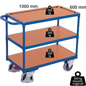 Produktbild für Tischwagen VARIOfit sw-600.512, aus Metall &amp; Holz