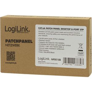 Produktbild für Patchpanel LogiLink NP0018B, Cat 6A