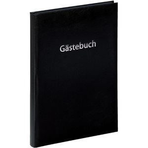 Pagna Gästebuch 30905-01, 19 x 26cm, 144 Seiten, mit Prägung, schwarz