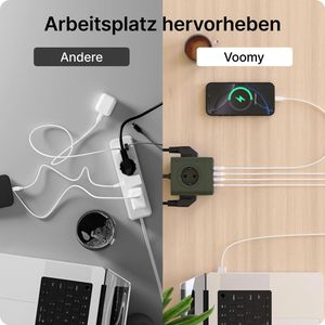 Produktbild für Steckdosenwürfel Voomy Power Cube S7, mit Schalter, grün