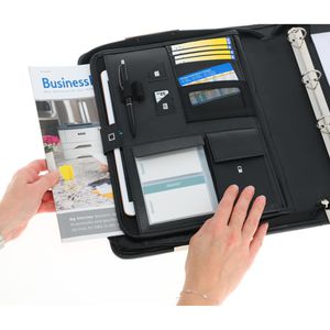 Produktbild für Schreibmappe Alassio 30114, Trento, schwarz, Kunstleder