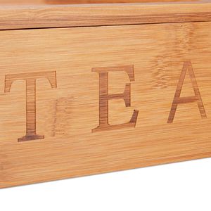 Produktbild für Teebox Relaxdays 10024614, für Teebeutel, natur, aus Bambus