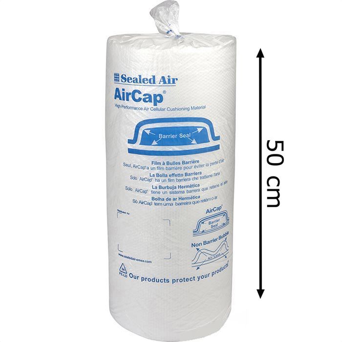 Produktbild von AirCap® Luftpolsterfolie Mit Sperrschicht – 100 Cm X 100 M, Kleine Noppe 9,5 Mm, Bindemann