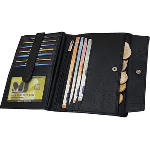 Produktbild für Portemonnaie MJ-Design-Germany schwarz, aus Echt Leder