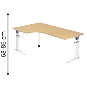 Schreibtisch Hammerbacher U-Serie, ahorn / weiß