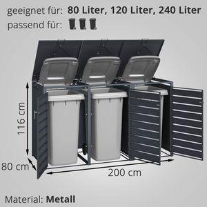 Produktbild für Mülltonnenbox Phoenix GB3320AAK, Metall