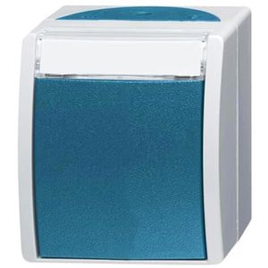 Lichtschalter Busch-Jaeger Ocean 2601/6 WN-53, grau / blaugrün