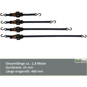 Produktbild für Spanngurt Trutzholm schwarz, mit S-Haken &amp; Ratsche