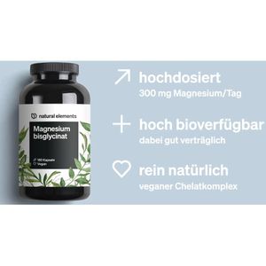 Produktbild für Magnesium natural-elements Bisglycinat, 180 Kapseln