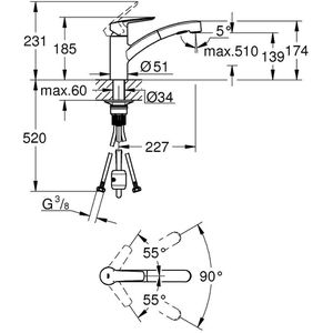 Produktbild für Küchenarmatur GROHE Start 30531001, chrom
