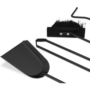 Produktbild für Kaminbesteck Relaxdays 10022291, aus Metall, schwarz, 5-teilig